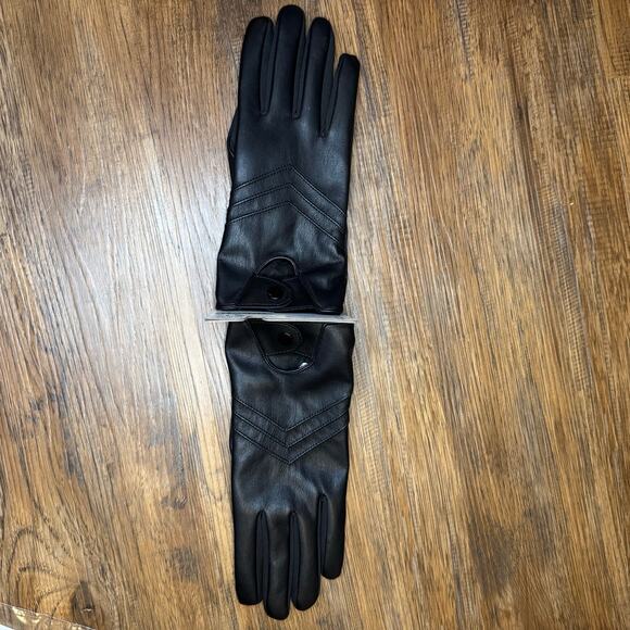 Isotoner smartDri black gloves touchscreen compatible women L / XL snap closure - Picture 5 of 7